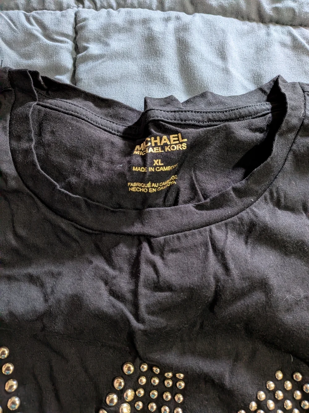 Michael Kors Men's Black MK Stud Logo T-Shirt